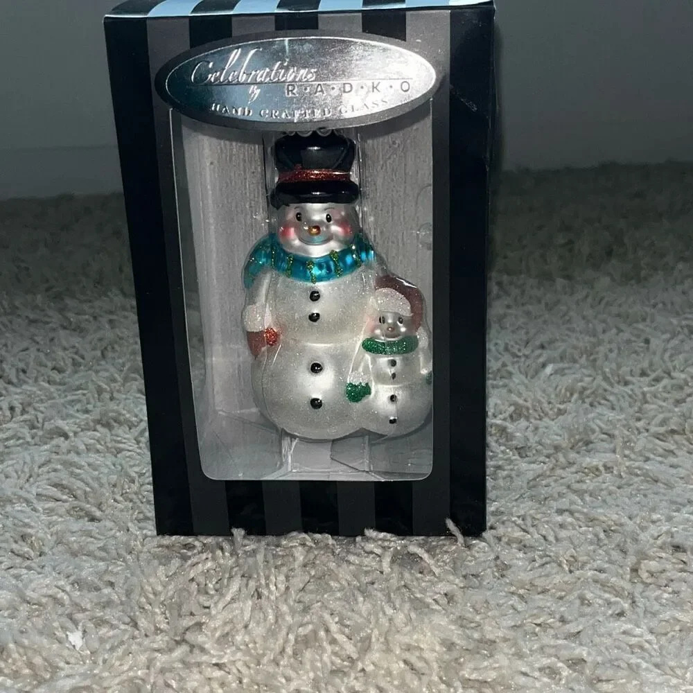 NIB CHRISTOPHER RADKO SNOWMAN ORNAMENT